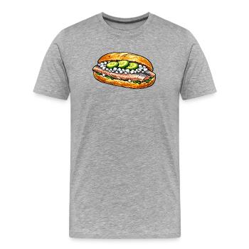 Rouleaux de poisson - T-shirt bio Premium Homme - gris chiné - Devant - Damien (186cm)