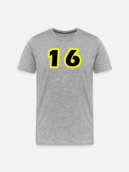 16 Number symbol - Men's Premium Organic T-Shirt - heather grey