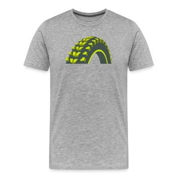 Graphique de pneus de vélo VTT - T-shirt bio Premium Homme - gris chiné - Devant - Damien (186cm)