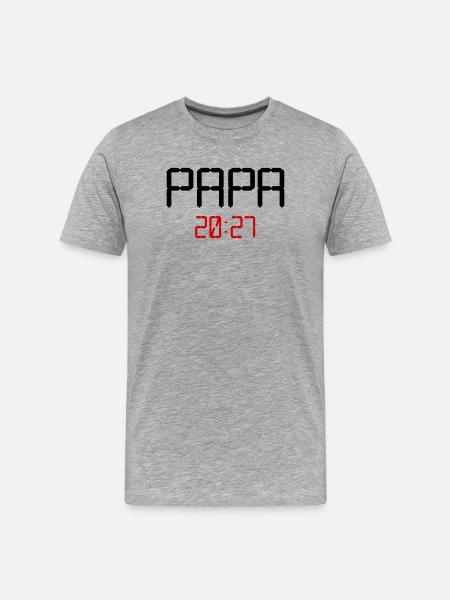 Papa du bébé 2027 - T-shirt bio Premium Homme - gris chiné