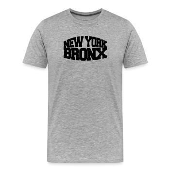 Bronx à New York - T-shirt bio Premium Homme - gris chiné - Devant - Damien (186cm)