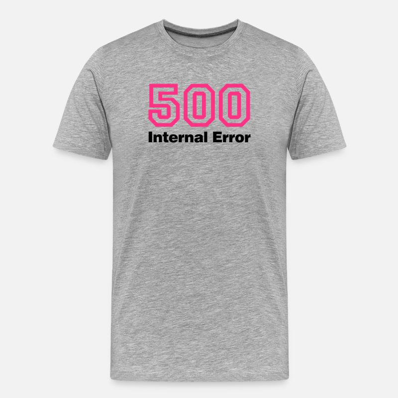 Error 500 Internal Error - Männer Premium Bio T-Shirt - Grau meliert
