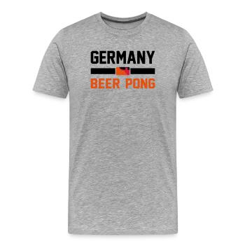 Germany Beer Pong - Männer Premium Bio T-Shirt - Grau meliert - Vorne - Damien (186cm)