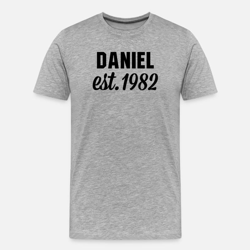 Daniel est 1982 - Männer Premium Bio T-Shirt - Grau meliert