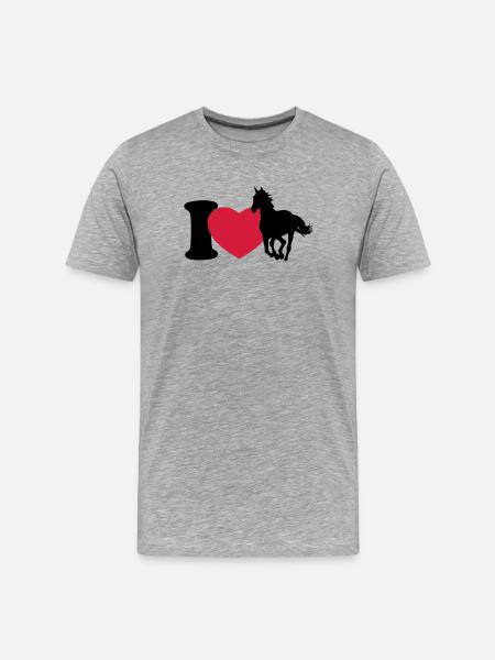I love horses - Men's Premium Organic T-Shirt - heather grey
