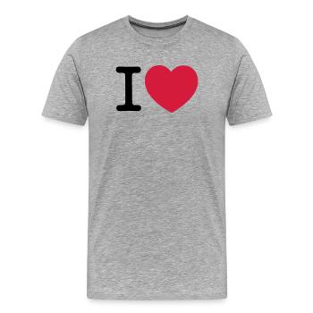 I Love... - Men's Premium Organic T-Shirt - heather grey - Front - Damien (186cm)
