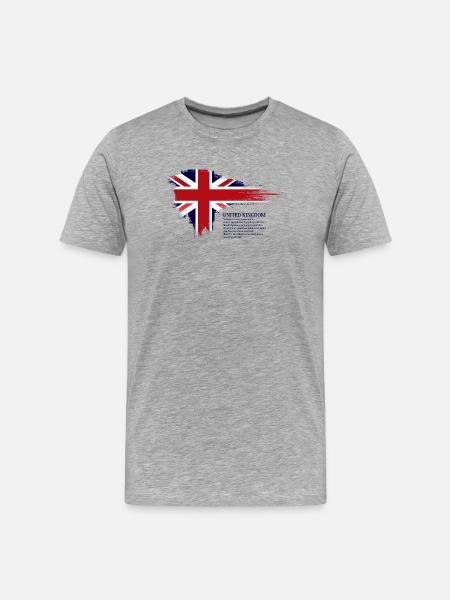 Brushstroke Union Jack Flag - Men's Premium Organic T-Shirt - heather grey