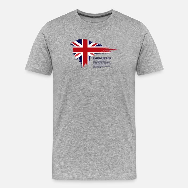 Brushstroke Union Jack Flag - Men's Premium Organic T-Shirt - heather grey
