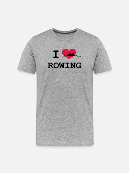 I Love Rowing - T-shirt bio Premium Homme - gris chiné