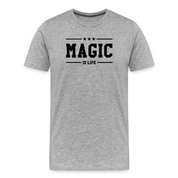 Magic is life - T-shirt bio Premium Homme - gris chiné - Devant - Damien (186cm)