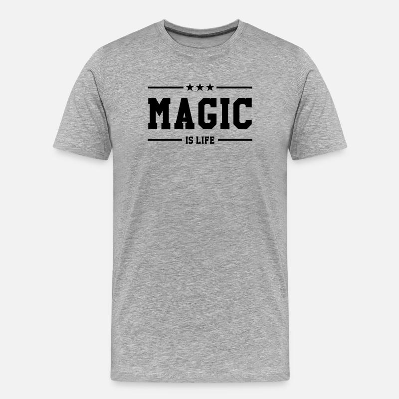 Magic is life - Männer Premium Bio T-Shirt - Grau meliert