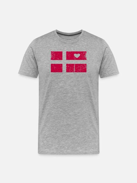 Denmark Flag Design T-Shirt - Men's Premium Organic T-Shirt - heather grey