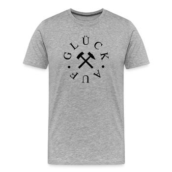 Glück Auf Erzgebirge - Schlägel und Eisen - Männer Premium Bio T-Shirt - Grau meliert - Vorne - Damien (186cm)