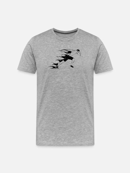 Läufer Symbol Illustration Sprinter Grafik icon - Männer Premium Bio T-Shirt - Grau meliert