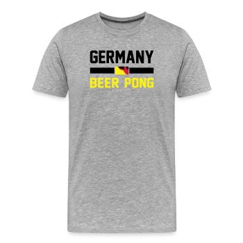 Germany Beer Pong - Männer Premium Bio T-Shirt - Grau meliert - Vorne - Damien (186cm)