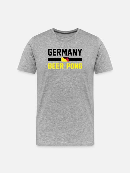 Germany Beer Pong - Männer Premium Bio T-Shirt - Grau meliert