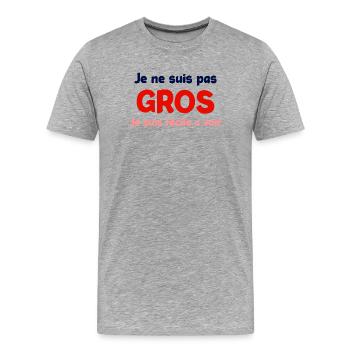 Je ne suis pas gros humour - T-shirt bio Premium Homme - gris chiné - Devant - Damien (186cm)