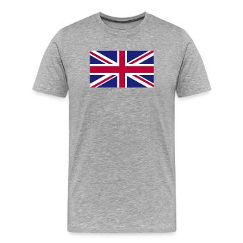 Großbritannien Flagge - Männer Premium Bio T-Shirt - Grau meliert - Vorne - Damien (186cm)