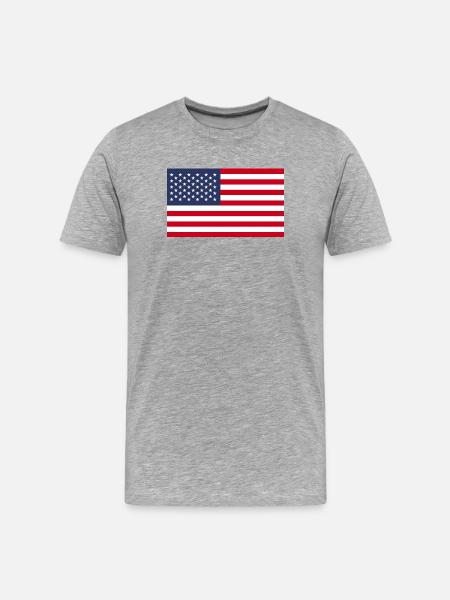 Drapeau des États-Unis - T-shirt bio Premium Homme - gris chiné