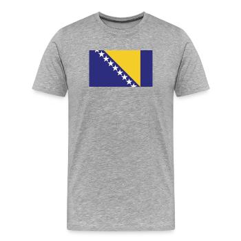 Drapeau national de Bosnie H - T-shirt bio Premium Homme - gris chiné - Devant - Damien (186cm)