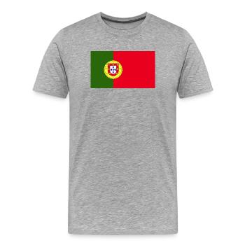 Portugal National Flag - Men's Premium Organic T-Shirt - heather grey - Front - Damien (186cm)