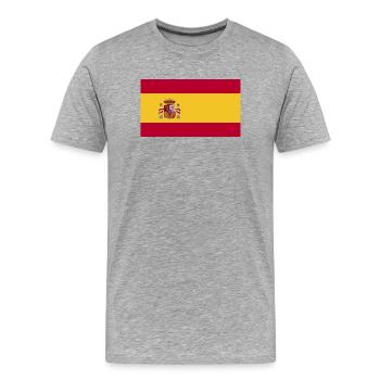 Spain National Flag - Men's Premium Organic T-Shirt - heather grey - Front - Damien (186cm)