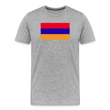 Armenien National Flagge - Männer Premium Bio T-Shirt - Grau meliert - Vorne - Damien (186cm)