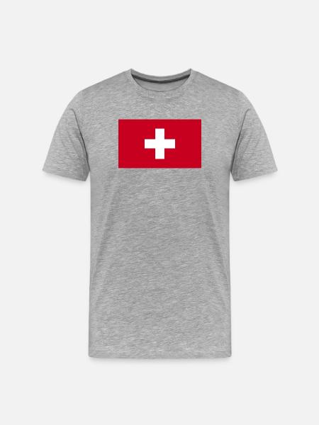 Drapeau national suisse - T-shirt bio Premium Homme - gris chiné