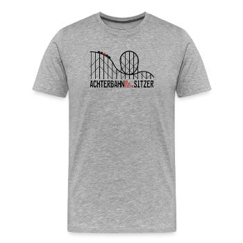 Achterbahnindermittesitzer 2 - Männer Premium Bio T-Shirt - Grau meliert - Vorne - Damien (186cm)