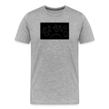 Minimaler Pfotenabdruck Schwarz - Männer Premium Bio T-Shirt - Grau meliert - Vorne - Damien (186cm)