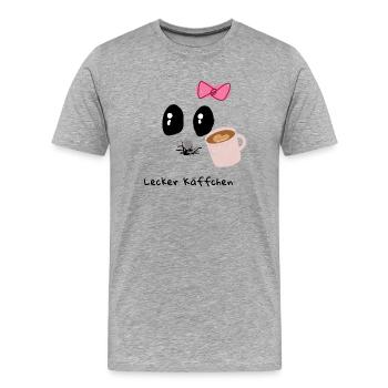 Delicious coffee, illustration - Men's Premium Organic T-Shirt - heather grey - Front - Damien (186cm)