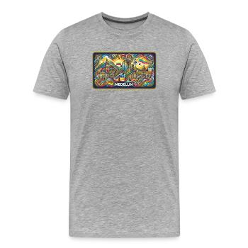 Medellin Columbia City Design - Men's Premium Organic T-Shirt - heather grey - Front - Damien (186cm)