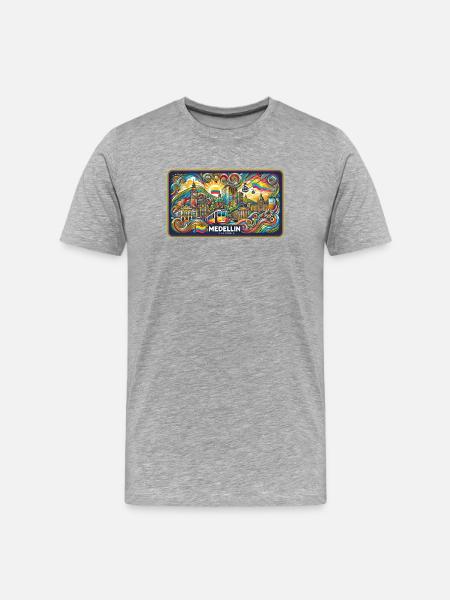 Medellin Columbia City Design - Men's Premium Organic T-Shirt - heather grey