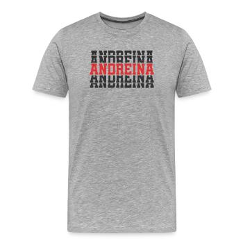 Andreina t-shirt t-shirt gift stacked text - Men's Premium Organic T-Shirt - heather grey - Front - Damien (186cm)