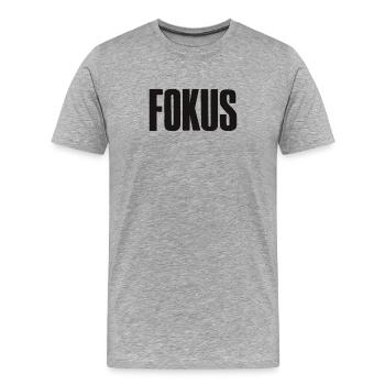 Fokus Spruch für Gründer Unternehmer Startup - Männer Premium Bio T-Shirt - Grau meliert - Vorne - Damien (186cm)
