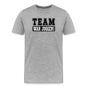 TEAM JOGGING LAUFMOTIVATION - Männer Premium Bio T-Shirt - Grau meliert - Vorne - Damien (186cm)