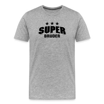 Super Bruder - Männer Premium Bio T-Shirt - Grau meliert - Vorne - Damien (186cm)