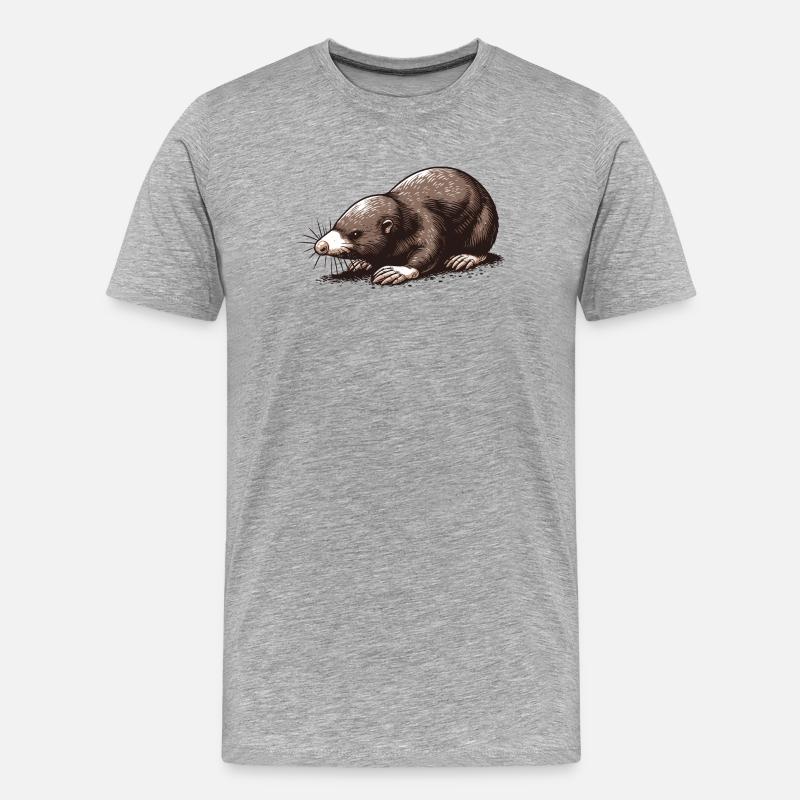 Maulwurf - Männer Premium Bio T-Shirt - Grau meliert