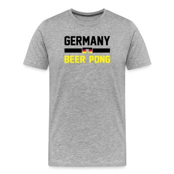 Bier Pong Deutschland - Männer Premium Bio T-Shirt - Grau meliert - Vorne - Damien (186cm)