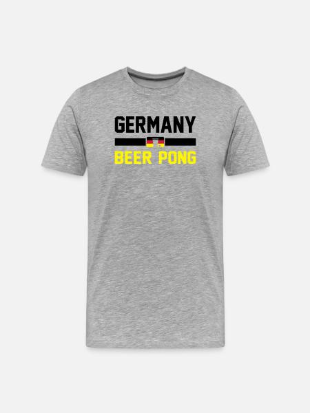 Bier Pong Deutschland - Männer Premium Bio T-Shirt - Grau meliert