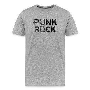 Punk Rock distressed bold logo - Men's Premium Organic T-Shirt - heather grey - Front - Damien (186cm)