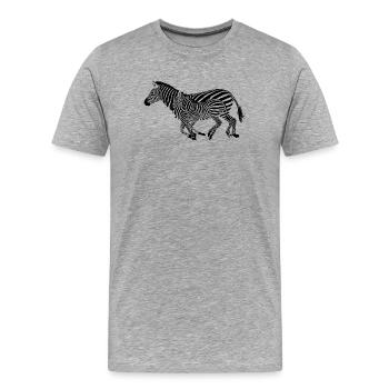 Zebra - Men's Premium Organic T-Shirt - heather grey - Front - Damien (186cm)