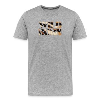 Art du texte imprimé animal sauvage - T-shirt bio Premium Homme - gris chiné - Devant - Damien (186cm)