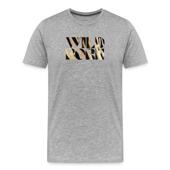 Wild Bold Animal Print Design - Men's Premium Organic T-Shirt - heather grey - Front - Damien (186cm)