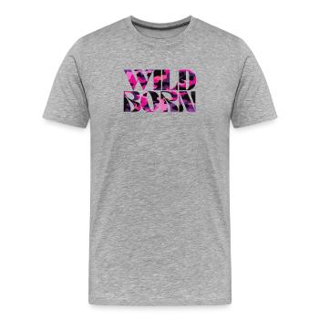 Camouflage Pink World Message Design - Men's Premium Organic T-Shirt - heather grey - Front - Damien (186cm)