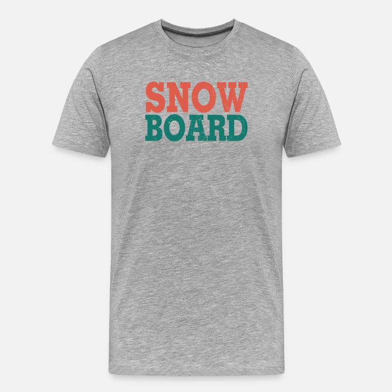 Snowboard - Männer Premium Bio T-Shirt - Grau meliert