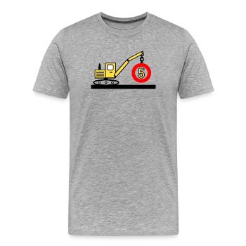 Bagger - Männer Premium Bio T-Shirt - Grau meliert - Vorne - Damien (186cm)
