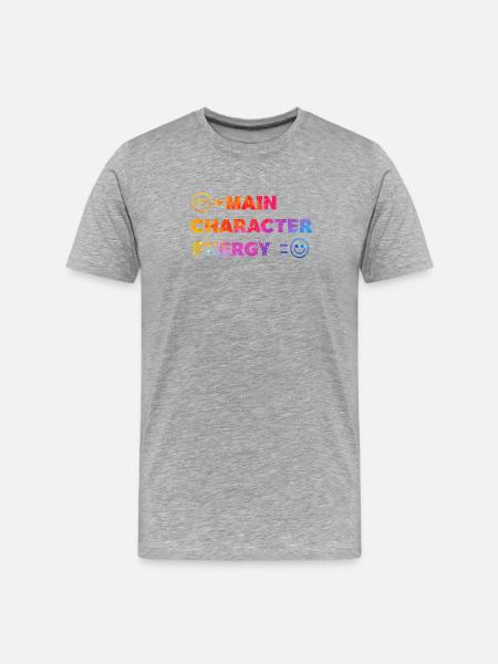 smile Main Character Energy - Men's Premium Organic T-Shirt - heather grey