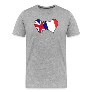 Britisches Erbe Französische Flagge Britische Flagge - Männer Premium Bio T-Shirt - Grau meliert - Vorne - Damien (186cm)