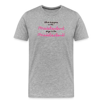 Lettrage rose pour la soirée des filles - T-shirt bio Premium Homme - gris chiné - Devant - Damien (186cm)